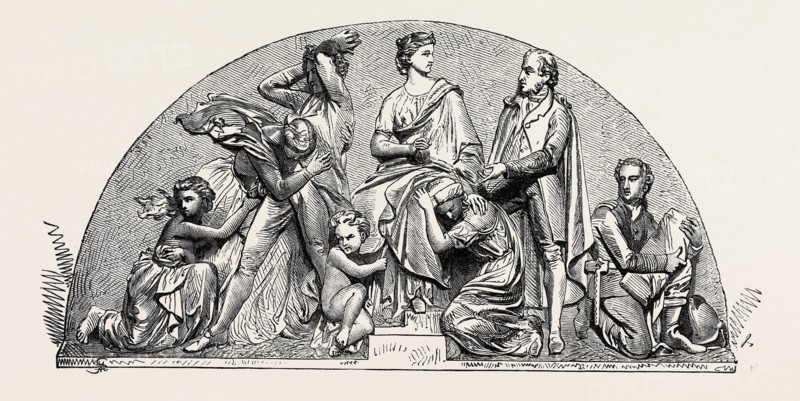 SCULPTURE FOR THE OFFICES OF THE LANCASHIRE LIFE AND FIRE INSURANCE COMPANY AT MANCHESTER, UK, 1867