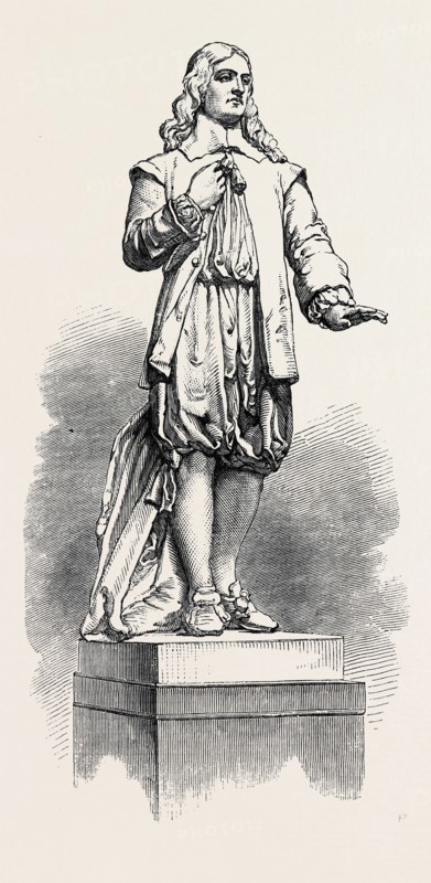 STATUE OF ANDREW MARVELL, IN THE NEW TOWNHALL, KINGSTON-ON-HULL, UK, 1867