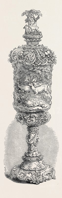 THE INTERNATIONAL EXHIBITION: CARVED IVORY CUP, BY F. BÃñHLER, IN THE ZOLLVEREIN DEPARTMENT, 1862