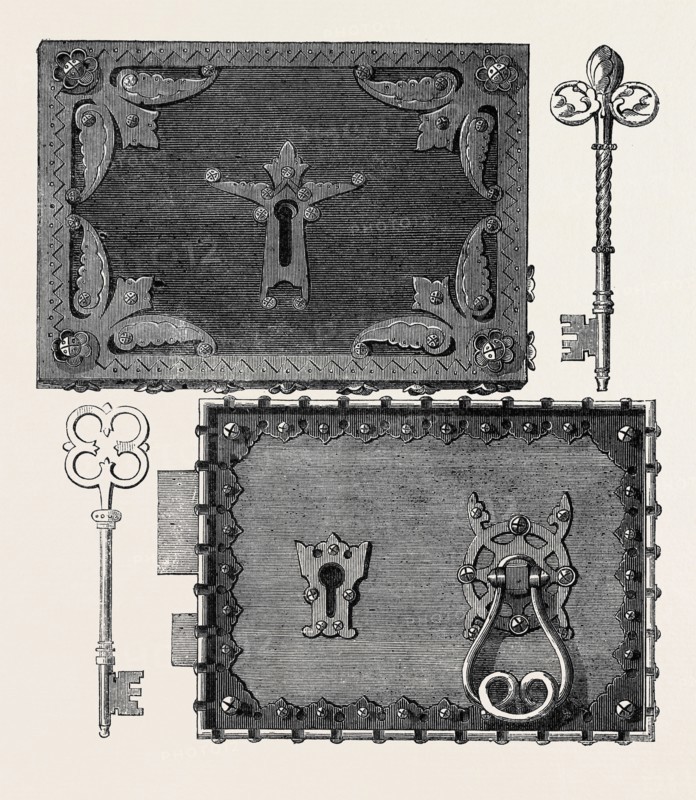 THE INTERNATIONAL EXHIBITION: HOBBS AND ASHLEY'S GOTHIC LOOM AND KEYS, 1862