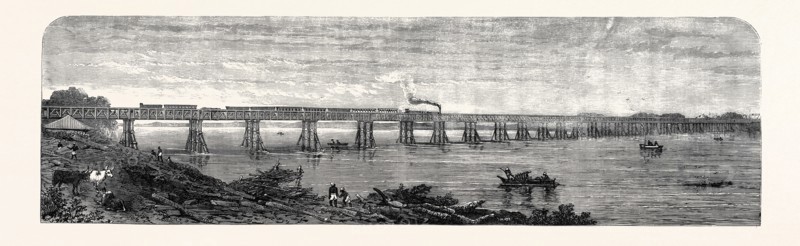 VIADUCT OVER THE TAPTEE, NEAR SURAT, FOR THE BOMBAY, BARODA, AND CENTRAL INDIA RAILWAY, 1862