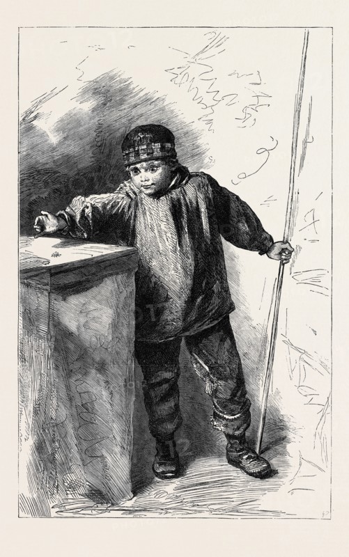 "THE FLYFISHER," BY W. HUNT, IN THE WINTER EXHIBITION OF THE WATER COLOUR SOCIETY, 1862