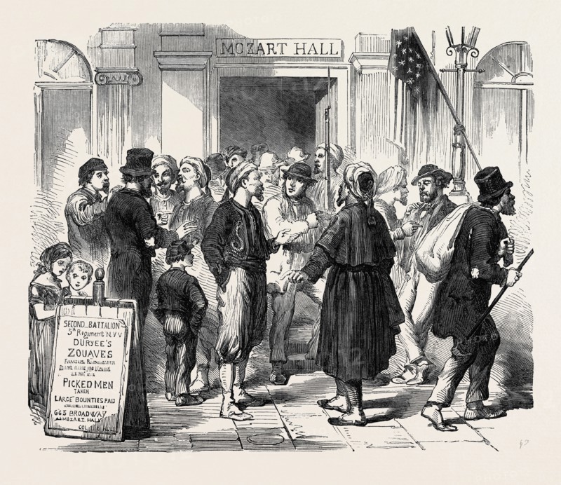 THE WAR IN AMERICA: RECRUITING IN NEW YORK: THE IRISH ZOUAVES, 1862