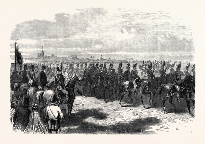 THE PRINCE OF WALES INSPECTING THE 11TH HUSSARS AT COLCHESTER, UK, 1866