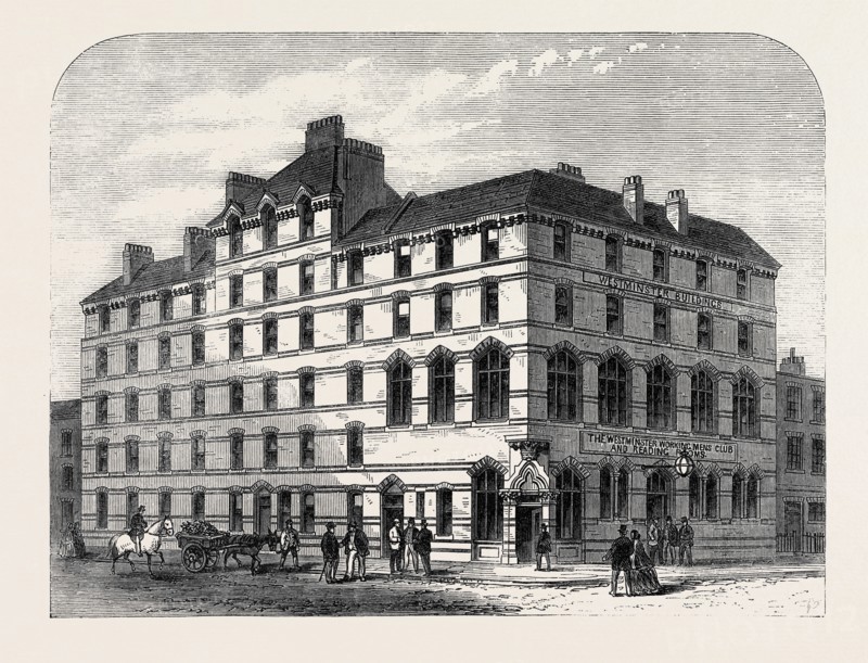WORKING MEN'S CLUB AND LODGING HOUSE, OLD PYE STREET, WESTMINSTER, LONDON, UK, 1866