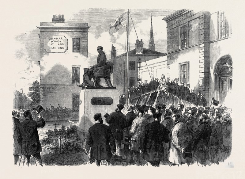 INAUGURATION OF THE STATUE OF THE LATE MR. RICHARD GREEN AT THE PUBLIC  BATHS, POPLAR, 1866