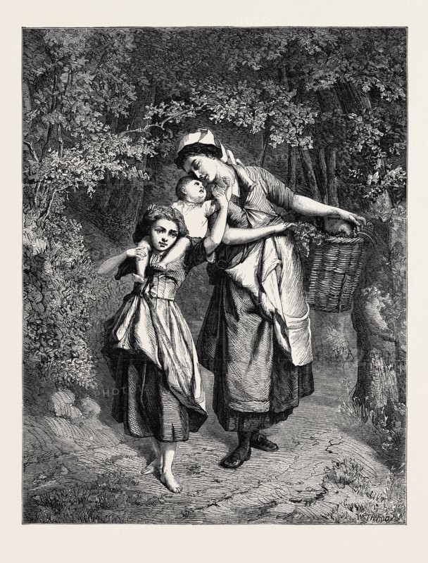 "THE HAPPY MOTHER," BY T.H. GERARD, FROM THE INTERNATIONAL FINE ARTS EXHIBITION, PALL MALL, UK, 1866