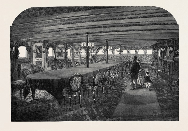 DINING SALOON OF THE MAHRUSSEH, 1866