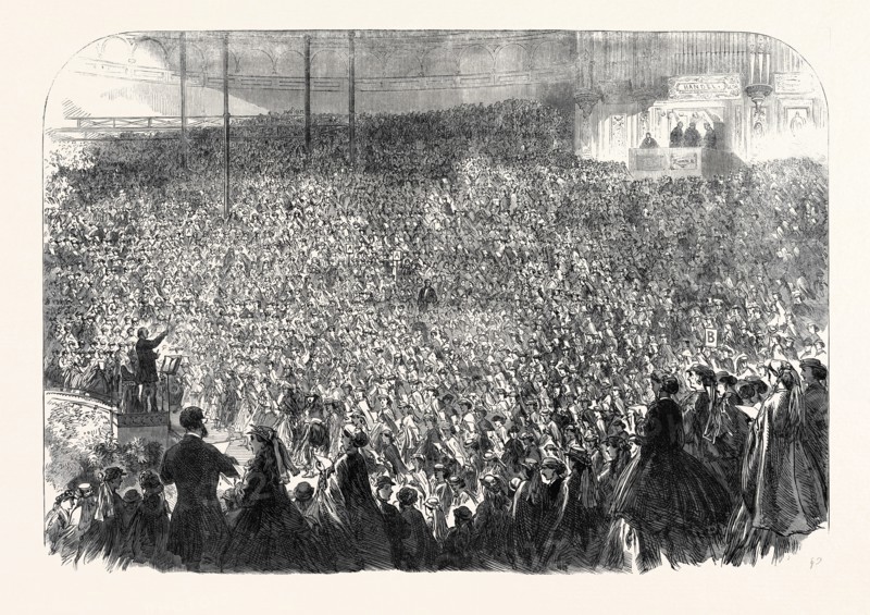 THE ANNUAL CHORAL MEETING OF METROPOLITAN SCHOOLS AT THE CRYSTAL PALACE, UK, 1866