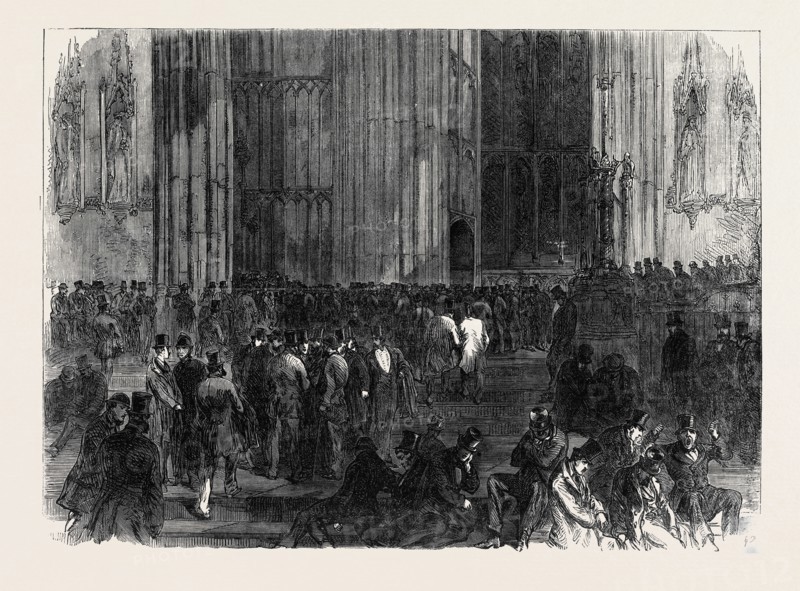 WESTMINSTER HALL ON THE NIGHT OF THE DIVISION ON THE REFORM BILL, LONDON, UK, 1866