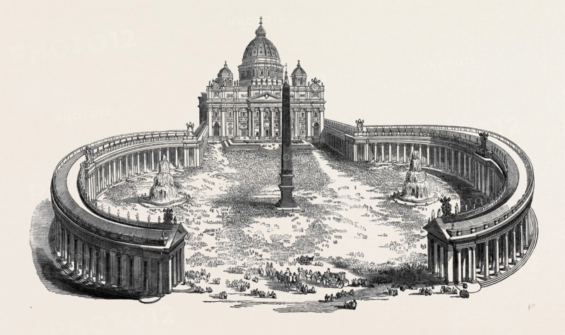 EASTER SUNDAY, THE POPE BLESSING THE PEOPLE FROM THE PORTICO OF ST. PETER'S.