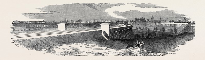 THE TIMBER VIADUCT FROM COOPER'S BRIDGE, THE SOUTH-EASTERN RAILWAY