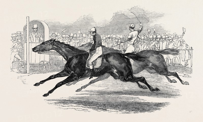 MR. DAY'S "THE UGLY BUCK," AND LORD GEORGE BENTINCK'S "THE DEVIL TO PAY", RACE FOR 200 GUINEAS, AT NEWMARKET