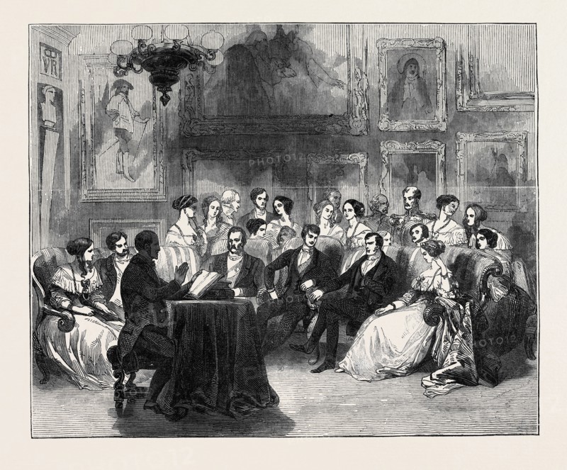 MR. CHARLES KEMBLE READING SHAKSPEARE BEFORE HER MAJESTY, AT BUCKINGHAM PALACE.
