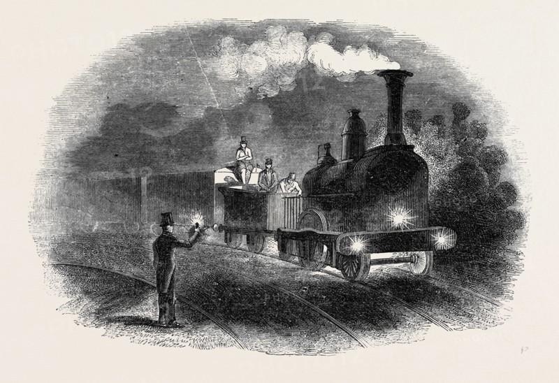 EXPRESS TRAIN WITH THE MAIL SIGNALS