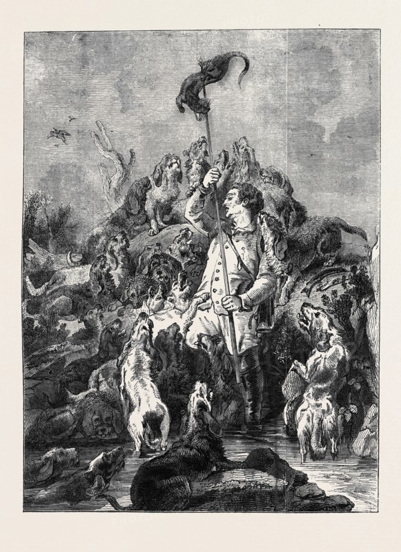 "THE OTTER SPEARED" PAINTED BY E. LANDSEER, R.A.