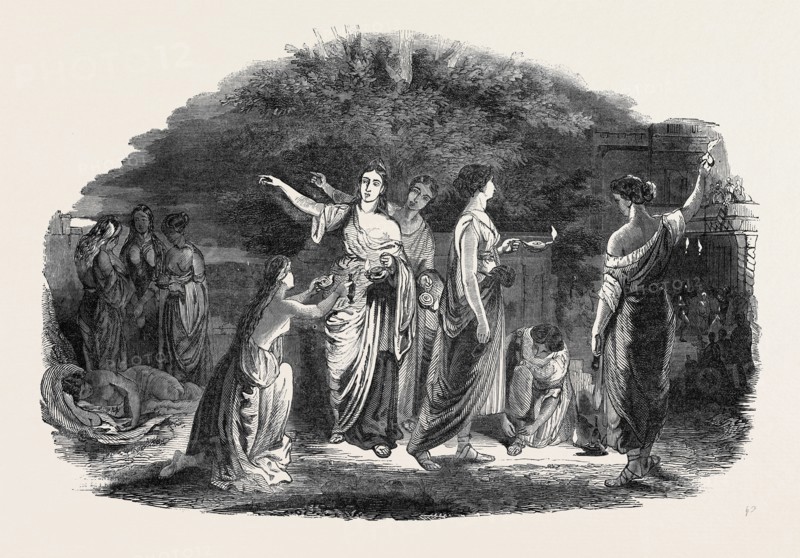 "THE WISE AND FOOLISH VIRGINS," IN THE ROYAL ACADEMY EXHIBITION. PAINTED BY LAUDER