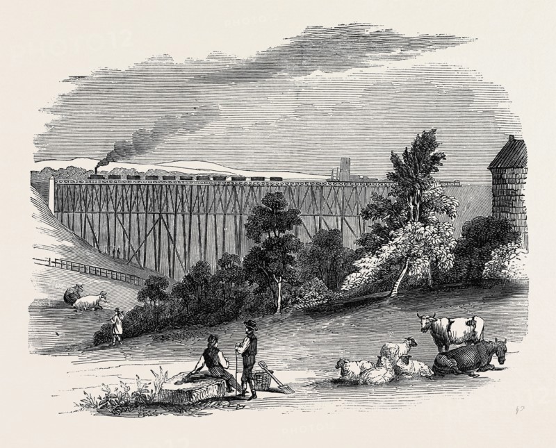 TIMBER VIADUCT ON THE DARLINGTON AND NEWCASTLE RAILWAY