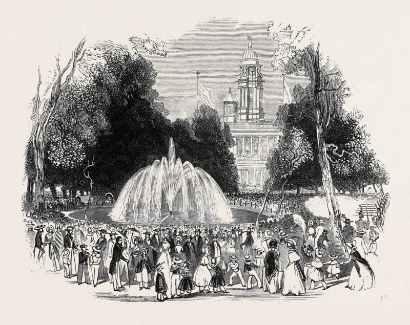 COMMEMORATION OF INDEPENDENCE AT NEW YORK, SCENE IN THE PARK, 1844