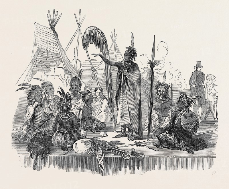 ENCAMPMENT OF IOWAY INDIANS, LORD'S CRICKET GROUND, THE WELCOME SPEECH