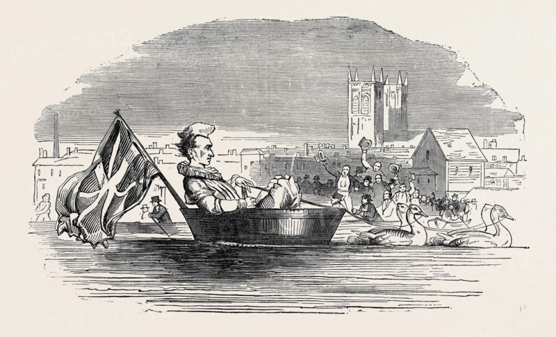 BARRY, THE CLOWN, ON THE THAMES; UK