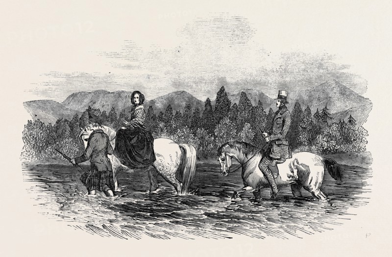 THE QUEEN AND PRINCE ALBERT FORDING THE GARRY