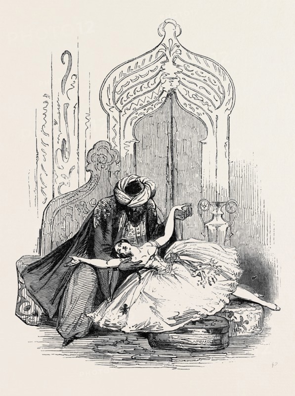MDLLE, DUMILATRE, IN THE NEW BALLET OF "THE CORSAIR," AT DRURY LANE THEATRE