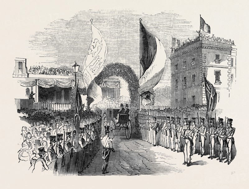 VISIT OF THE KING OF THE FRENCH TO QUEEN VICTORIA: KING LOUIS PHILIPPE ENTERING THE RAILWAY STATION