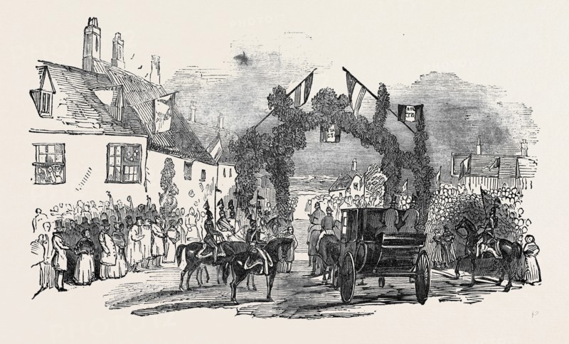 TRIUMPHAL ARCH AT GREAT WELDON, HER MAJESTY'S VISIT TO BURGHLEY