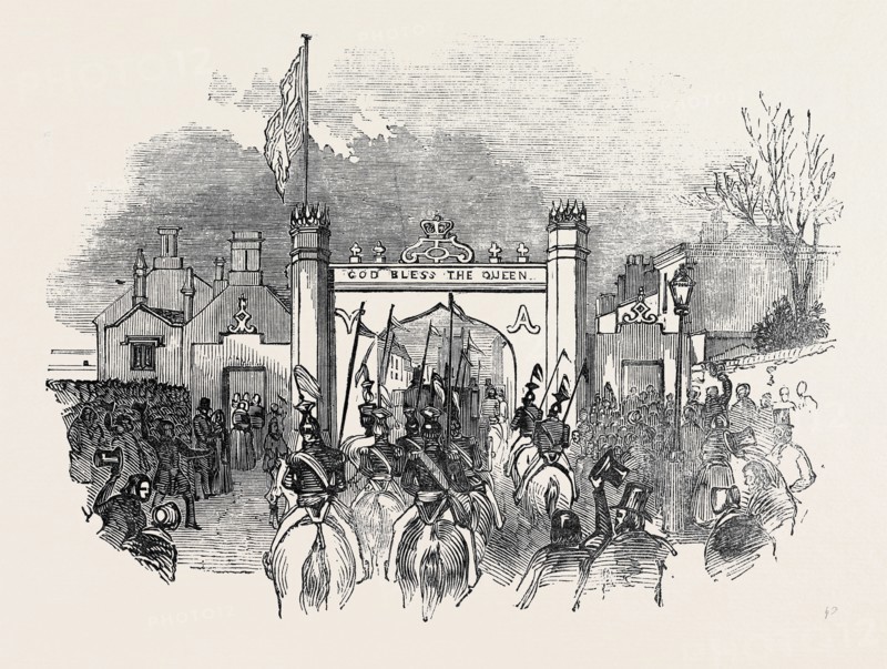 ARCH NEAR STANFORD, HER MAJESTY'S VISIT TO BURGHLEY