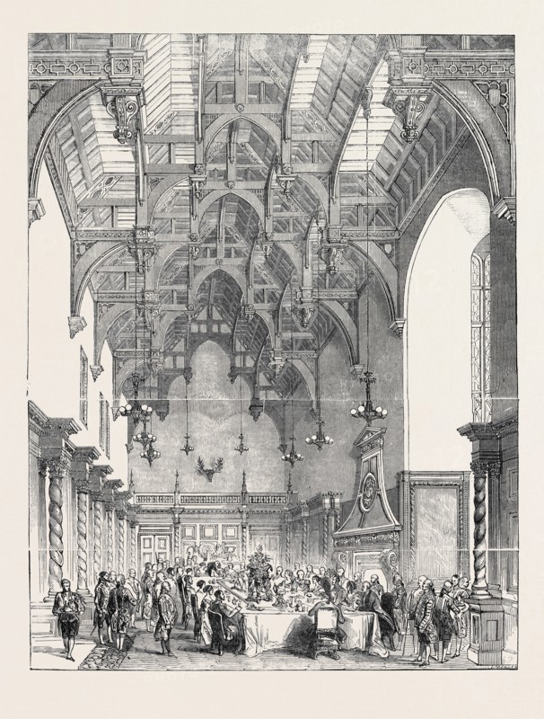 THE BANQUET IN THE GREAT HALL, AT BURGHLEY
