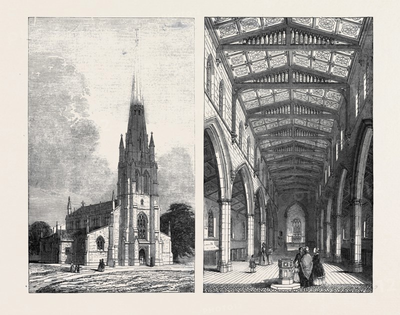 LEFT IMAGE: ST. MARY'S NEW CHURCH, HERNE HILL; RIGHT IMAGE: INTERIOR OF ST. MARY'S NEW CHURCH, HERNE HILL