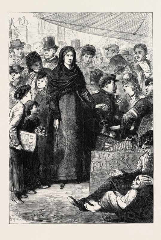 SCENE ON THE BOULEVARD MONTMARTRE, PARIS: UNE FOLLE, 1871