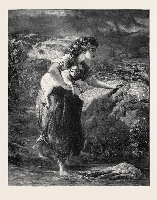 "SAVED FROM THE FLOOD," BY F.W. TOPHAM, IN THE EXHIBITION OF THE SOCIETY OF PAINTERS IN WATER COLOURS, 1871