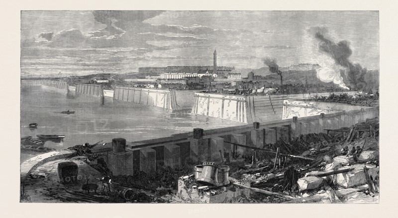 THE NEW DOCKS AND REPAIRING BASIN AT CHATHAM, 1871