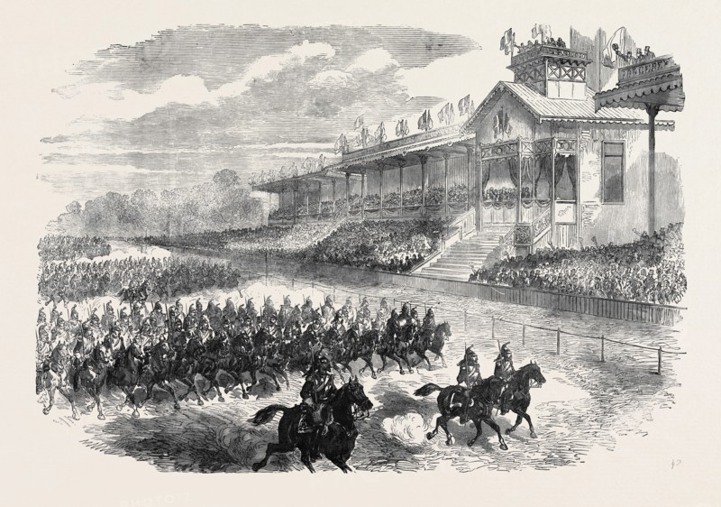 REVIEW OF THE FRENCH ARMY AT LONGCHAMPS, BOIS DE BOULOGNE, 1871