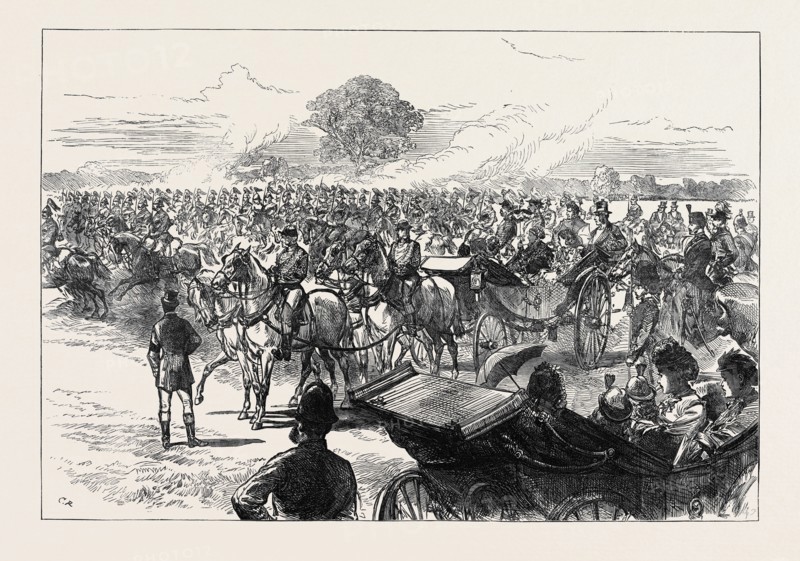 REVIEW OF THE HOUSEHOLD BRIGADE BY QUEEN VICTORIA, IN BUSHEY PARK, 1871