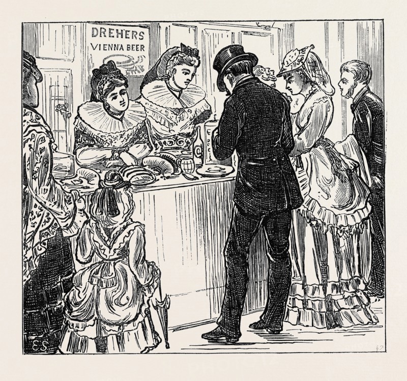 SKETCHES IN THE INTERNATIONAL EXHIBITION: THE WÃúRTEMBURG REFRESHMENT STALL, 1871