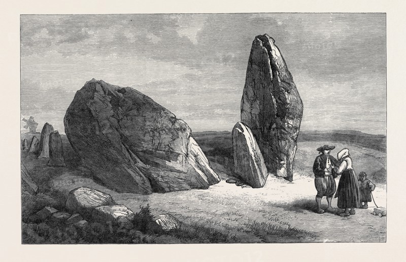 DRUIDIC REMAINS OF BRITTANY: STONES OF ST. BARBE, FRANCE, 1871