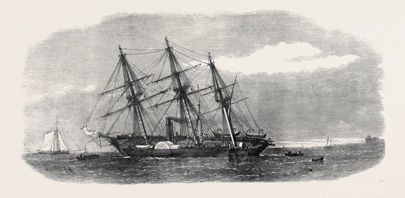 H.M.S. RACER AGROUND ON RYDE SANDS, 1871