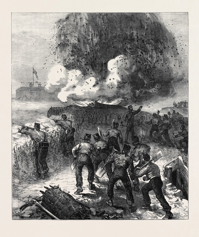 SIEGE OPERATIONS AT CHATHAM: EXPLOSION OF A MINE, 1871