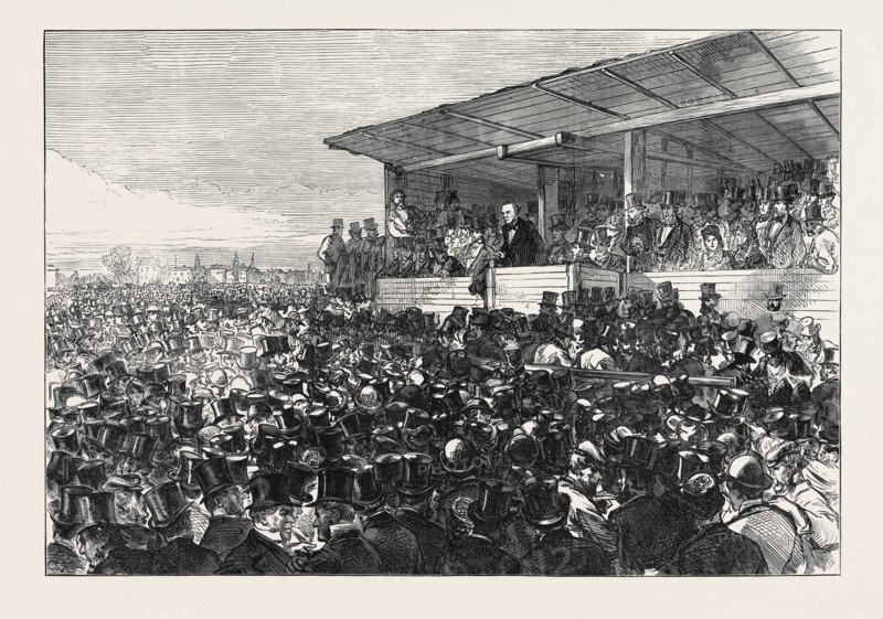 MR. GLADSTONE ADDRESSING THE MEETING ON BLACKHEATH, LONDON, 1871