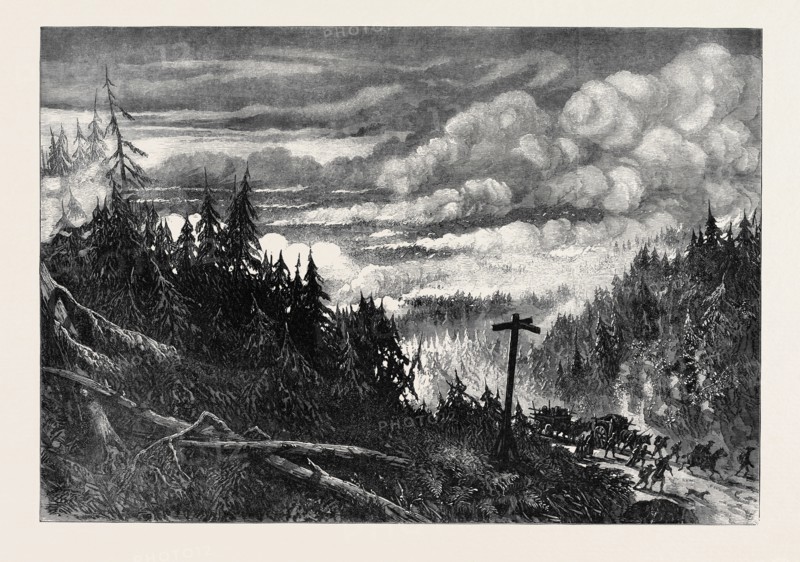 THE GREAT FOREST FIRES IN AMERICA: VIEW NEAR FOX RIVER, 1871