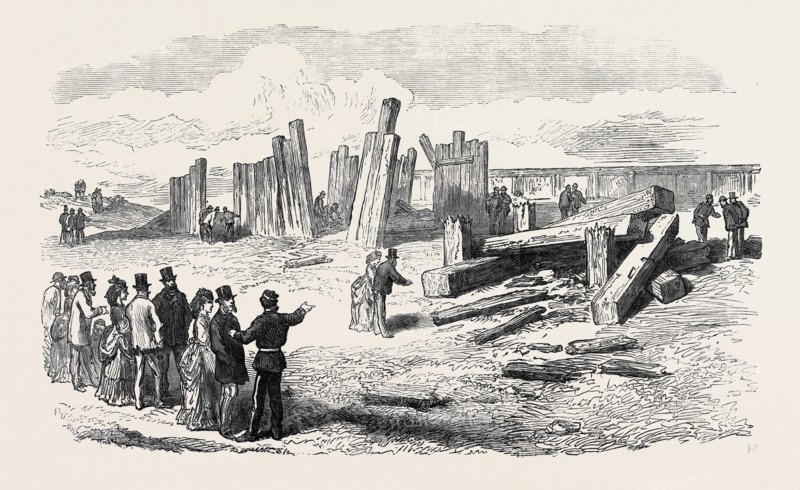 SIEGE OPERATIONS AT CHATHAM: DESTRUCTION OF THE STOCKADE BY GUN-COTTON AND POWDER, 1871