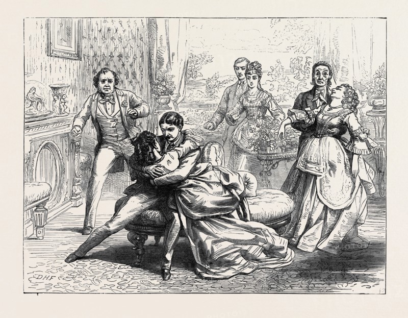 SCENE FROM "PARTNERS FOR LIFE," AT THE GLOBE THEATRE, LONDON, 1871