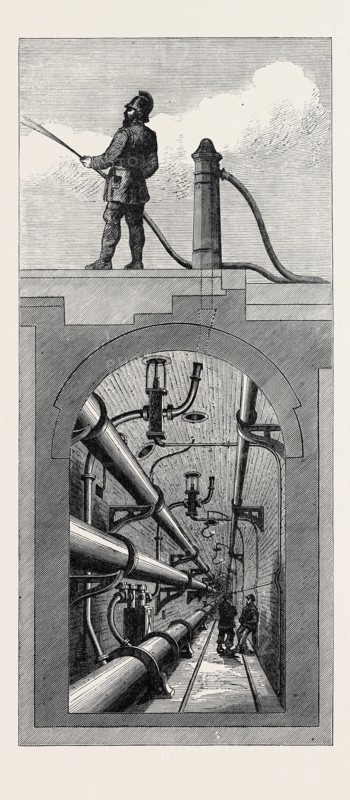HOLBORN VALLEY VIADUCT: SECTION OF SUBWAY ON EACH SIDE, LONDON, 1871