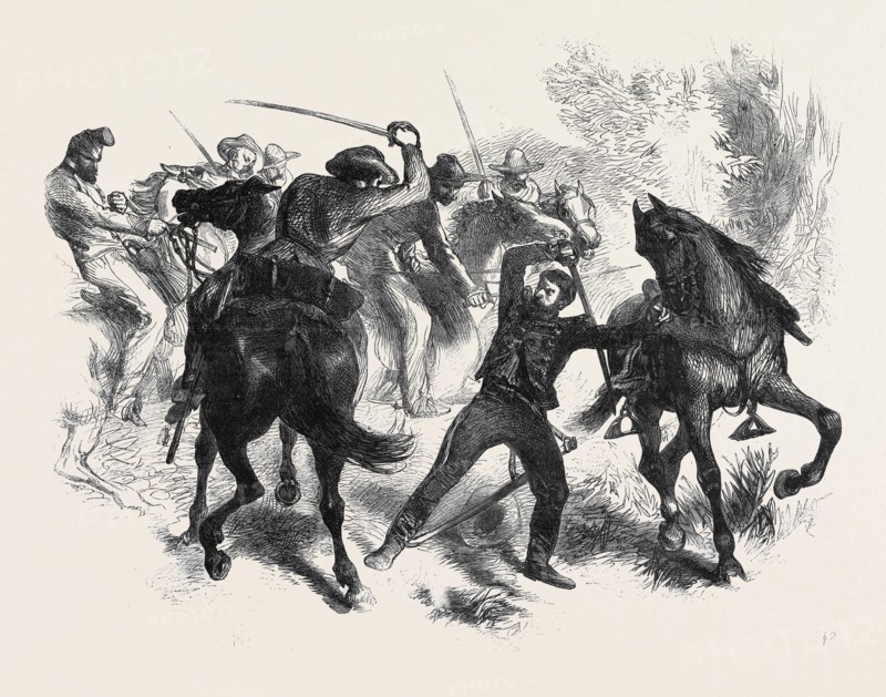 THE CIVIL WAR IN AMERICA: CAPTURE OF A UNITED STATES' DRAGOON BY GUERRILLA HORSEMEN OF VIRGINIA