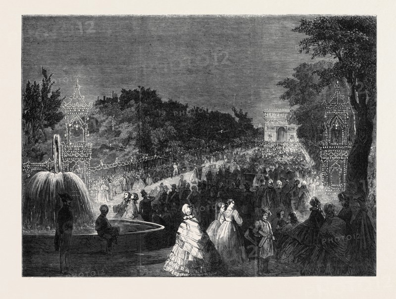 VIEW FROM THE ROUND POINT IN THE CHAMPS ELYSEES, THE IMPERIAL FETES AT PARIS
