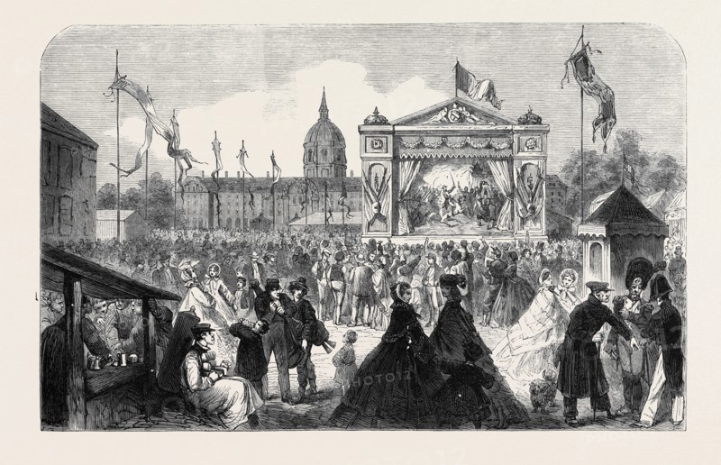 SCENE ON THE ESPLANADE DES INVALIDES, THE IMPERIAL FETES AT PARIS