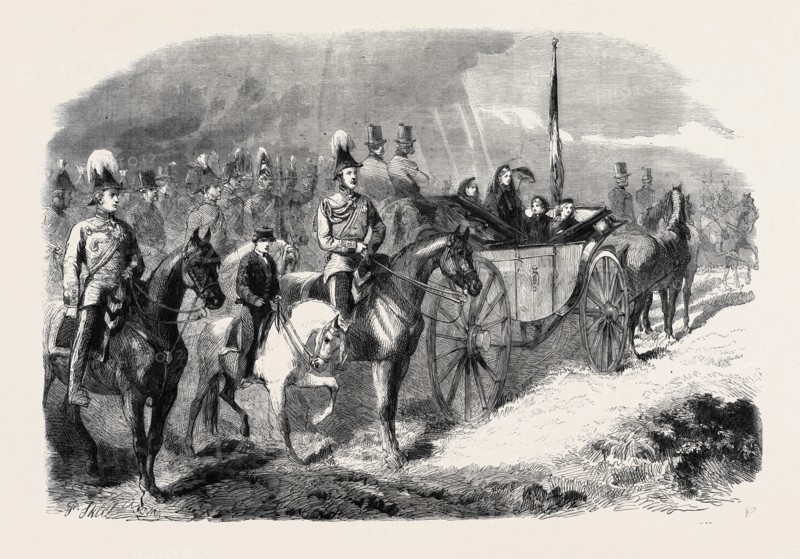 THE QUEEN'S VISIT TO IRELAND: HER MAJESTY REVIEWING THE TROOPS ON THE CURRAGH OF KILDARE